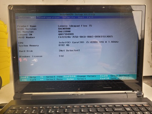 Lenovo IdeaPad Flex 15 20309 w/i5-4200U, 8GB RAM, 15" Laptop for Parts #2161 - Picture 2 of 14