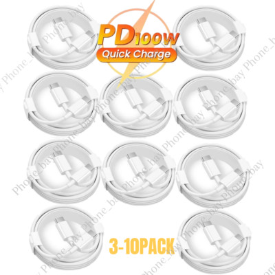 100W Type-C to USB-C Fast Charger Cable Cord Lot For iPhone 15 Pro Max/Samsung