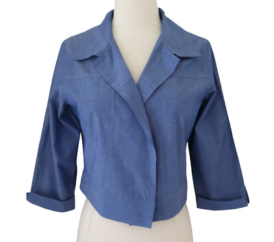 SYLVIA HEISEL cropped chambray jacket sz S