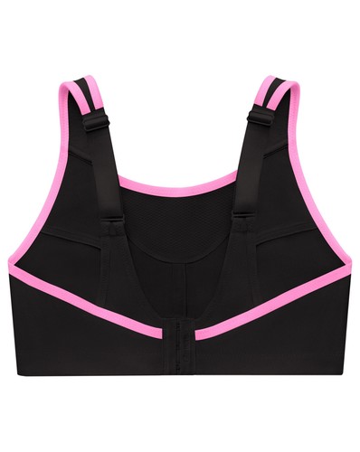 Reggiseno sportivo Glamorise nero rosa 46D senza rimbalzo senza fili senza imbottitura 1066 - Foto 4 di 6