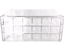 Acrylic Transparent Earrings Jewelry Organizer with 3 Drawers 72 grids, Stack...