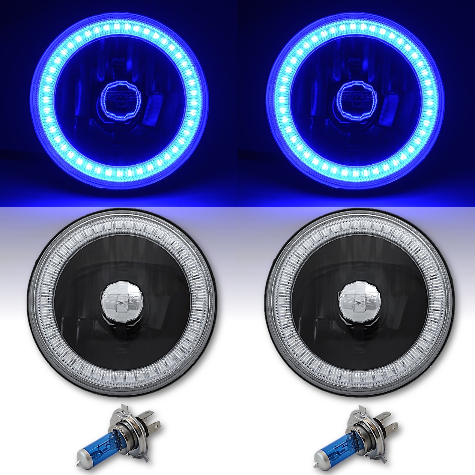 2 Fari Angel Eyes COB LED - 60mm, Luce Bianca 12V Per Auto/Moto