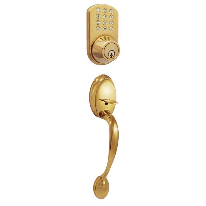 MiLocks BDF-02P Keyless Touchpad Deadbolt in Polished Brass-image