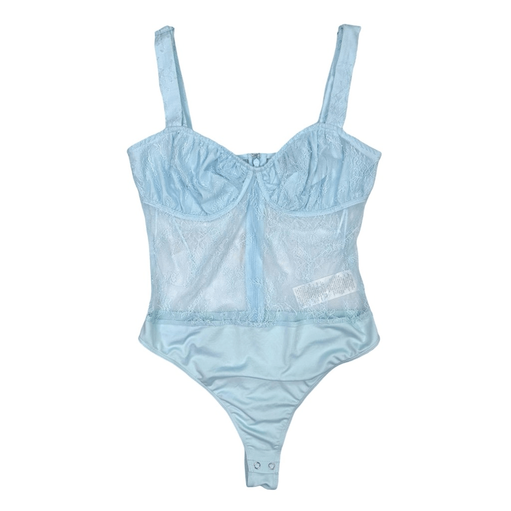 Danielle Bernstein Light Blue Lace Bodysuit Size 4 Intimates