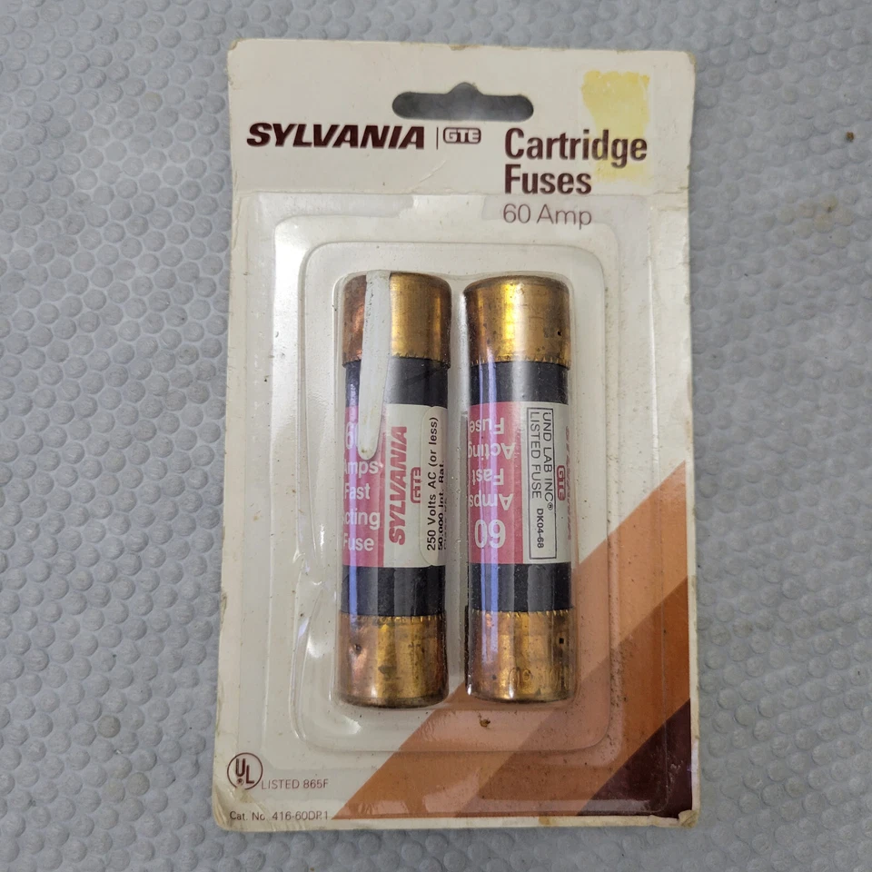 2 Sylvania 60 Amp Buss Cartridge Fuses General Purpose GTE - Image 2 of 4