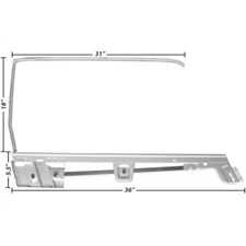 1967~1968 Mustang Door Window Frame Kit Convertible Right Side 2 PCS Dii 3614CA
