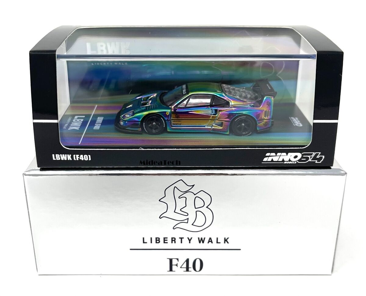 Chase! Inno64 1:64 Ferrari F40 Chrome Silver LBWK Hobby Expo Chase! Inno64 1:64 Ferrari F40 Chrome Silver LBWK Hobby Expo