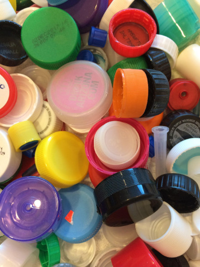 50 Plastic Bottle Caps Lids Tops Craft Art Projects Mixed Color Sizes Upcycle