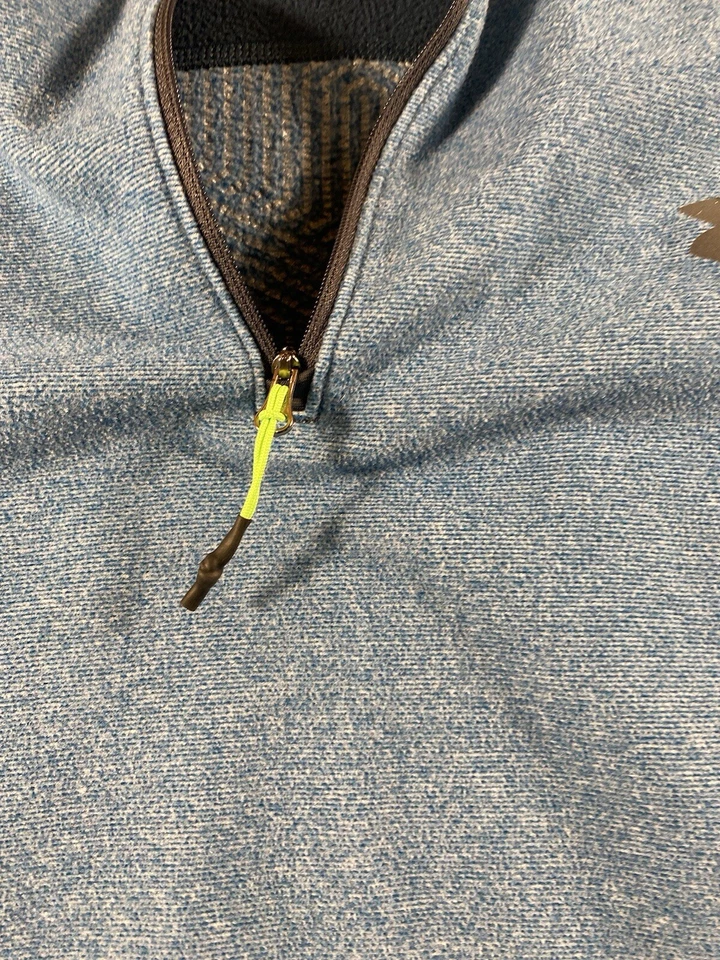 安德玛男式 M 宽松抓绒蓝色套衫 1/2 拉链夹克二手 # 46 — 第 4/4 张图片