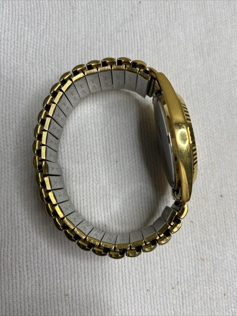 Pulsar V744-X004 Day-Date Men's Vintage Gold tone Watch -UNTESTED