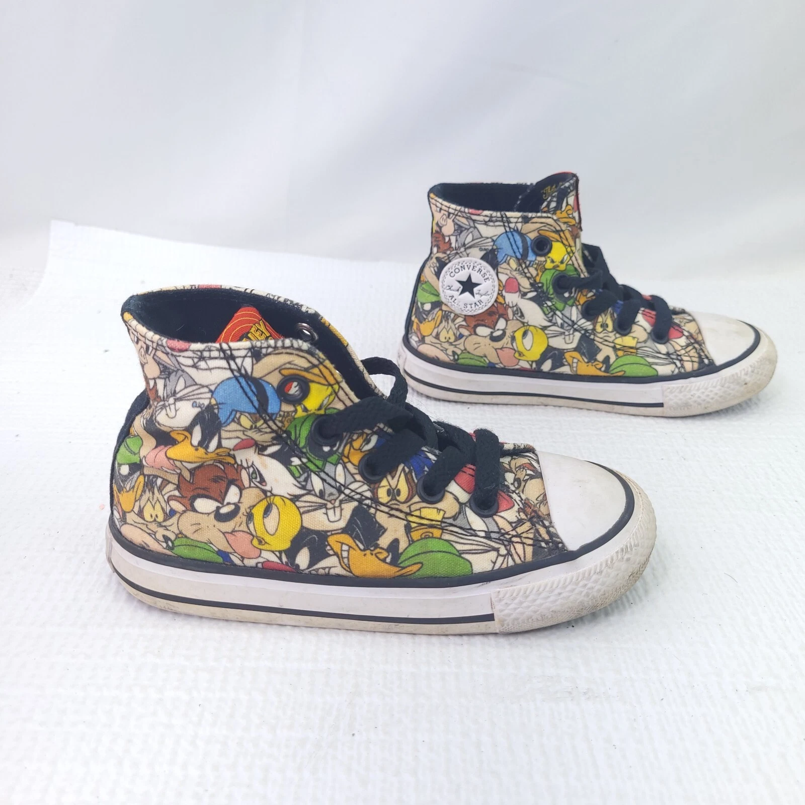 Scarpe sneakers alte Converse All Star Chuck Taylor Looney Tunes bambino taglia 8