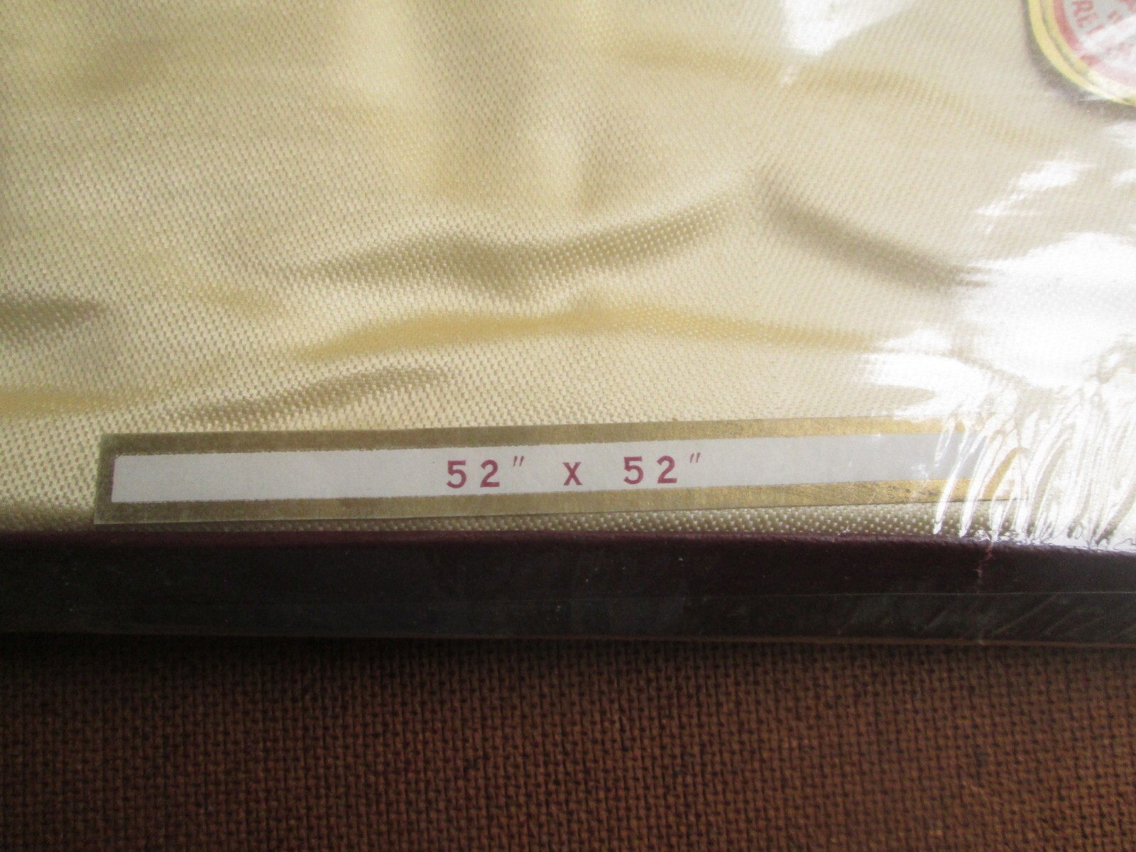 Vintage Ross Irish Rose Courtaulds Quality Gold Linen Tablecloth 52