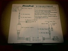 PlusPoE 5V PoE splitter passive injector LAN micro USB new in box ethernet
