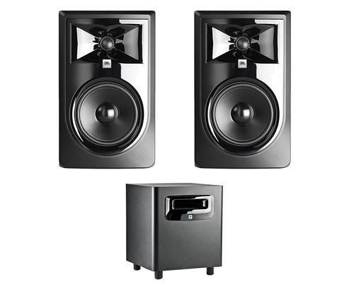 2x JBL 306P MkII 6" Active Speaker Powered Monitor Pair + LSR310S Subwoofer Sub