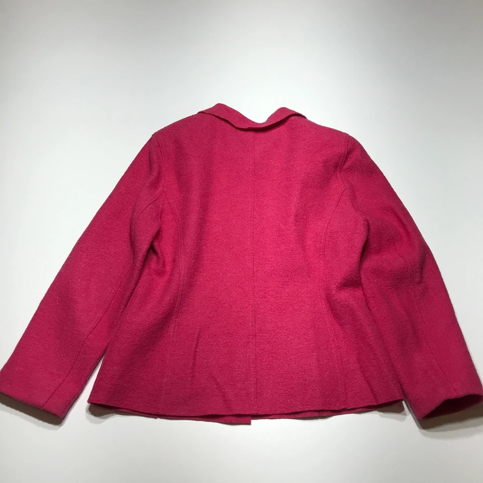 Chaqueta Blazer Lord & Taylor Mujer Talla 8P Botón Frontal Marca de Lana Mezcla Rosa Foto 3 de 4