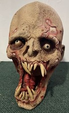 Vintage Halloween Mask Latex Bald Monster Large Fang Big Head Weird Eyes