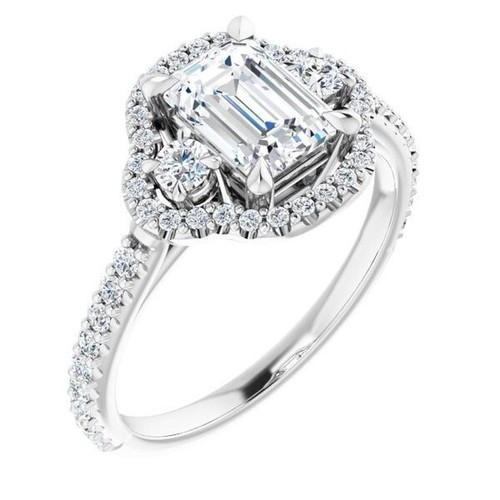 1 ct Emerald Cut D-VVS1 Moissanite Wedding Engagement Ring S925 Sterling Silver - Picture 6 of 12