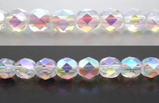150 Preciosa Czech Glass Round Faceted Fire Polished Beads 8mm Crystal AB2X