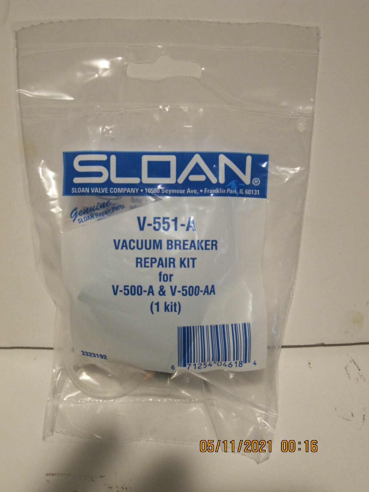 GENUINE Sloan V551A Vacuum Breaker Repair Grelly USA