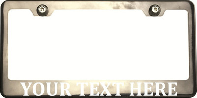 Cambria Font Personalized Custom Laser Engraved Gray License Plate Frame Fiat