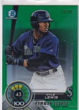2018 BOWMAN CHROME KYLE LEWIS SCOUTS TOP 100 GREEN PARALLEL INSERT /99 #43