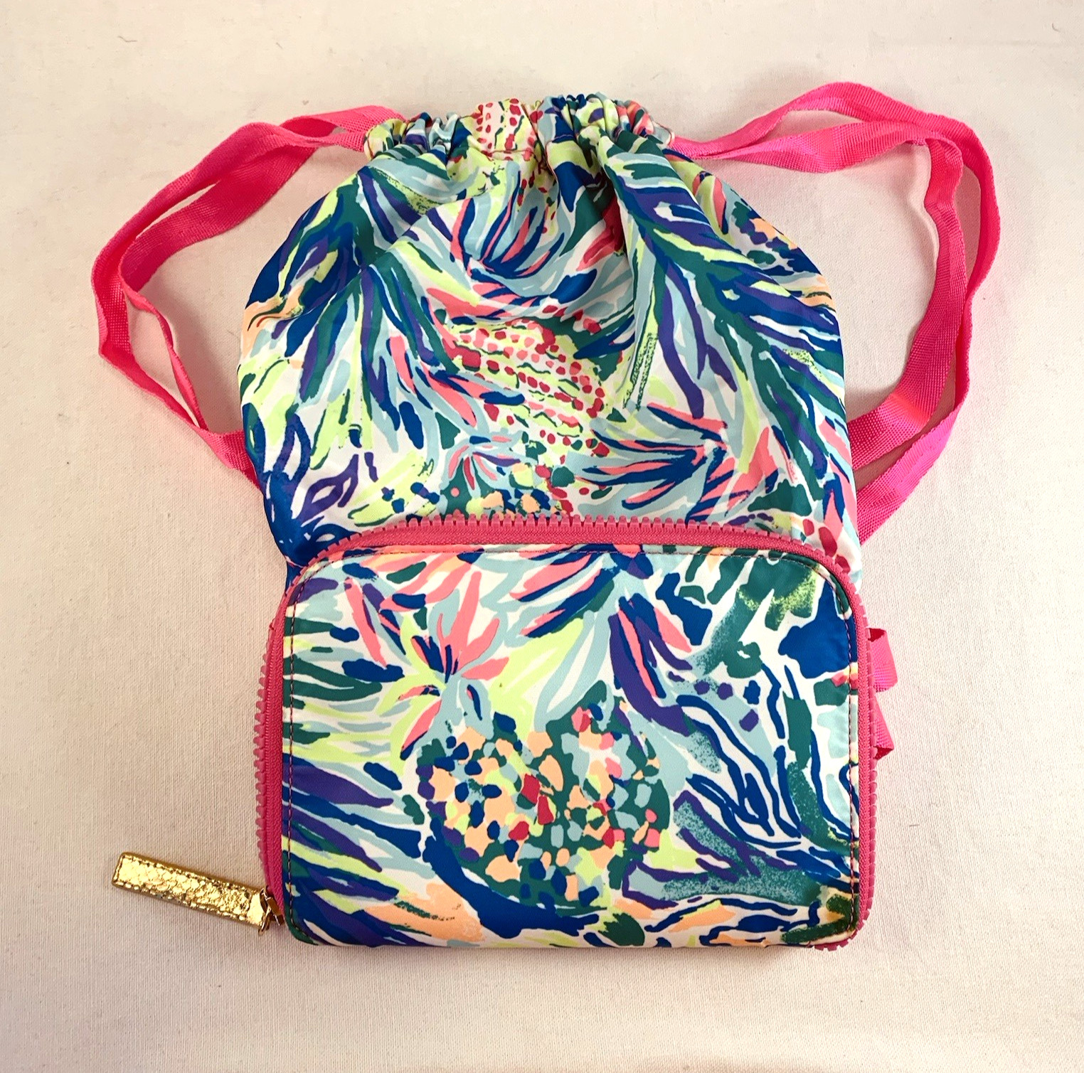 Lilly Pulitzer Backpack Packable Drawstring Beach… - image 4