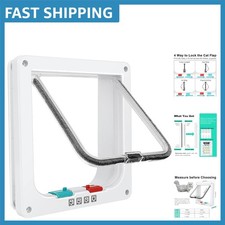 Durable ABS Pet Door for Cats and Small Dogs - 7.76x7.5in Fits Thin Walls