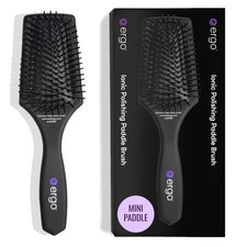 ERGO Mini Ionic Polishing Paddle Brush - Small Detangling Hair Brush for Wet & D
