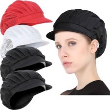 4 or 8 Pack Chef Hat Kitchen Cooking One Size, 4 Brim Black red white