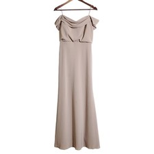 Jenny Yoo Sabine Evening Gown Dress Beige Size 4 Long Elegant Formal Womens 