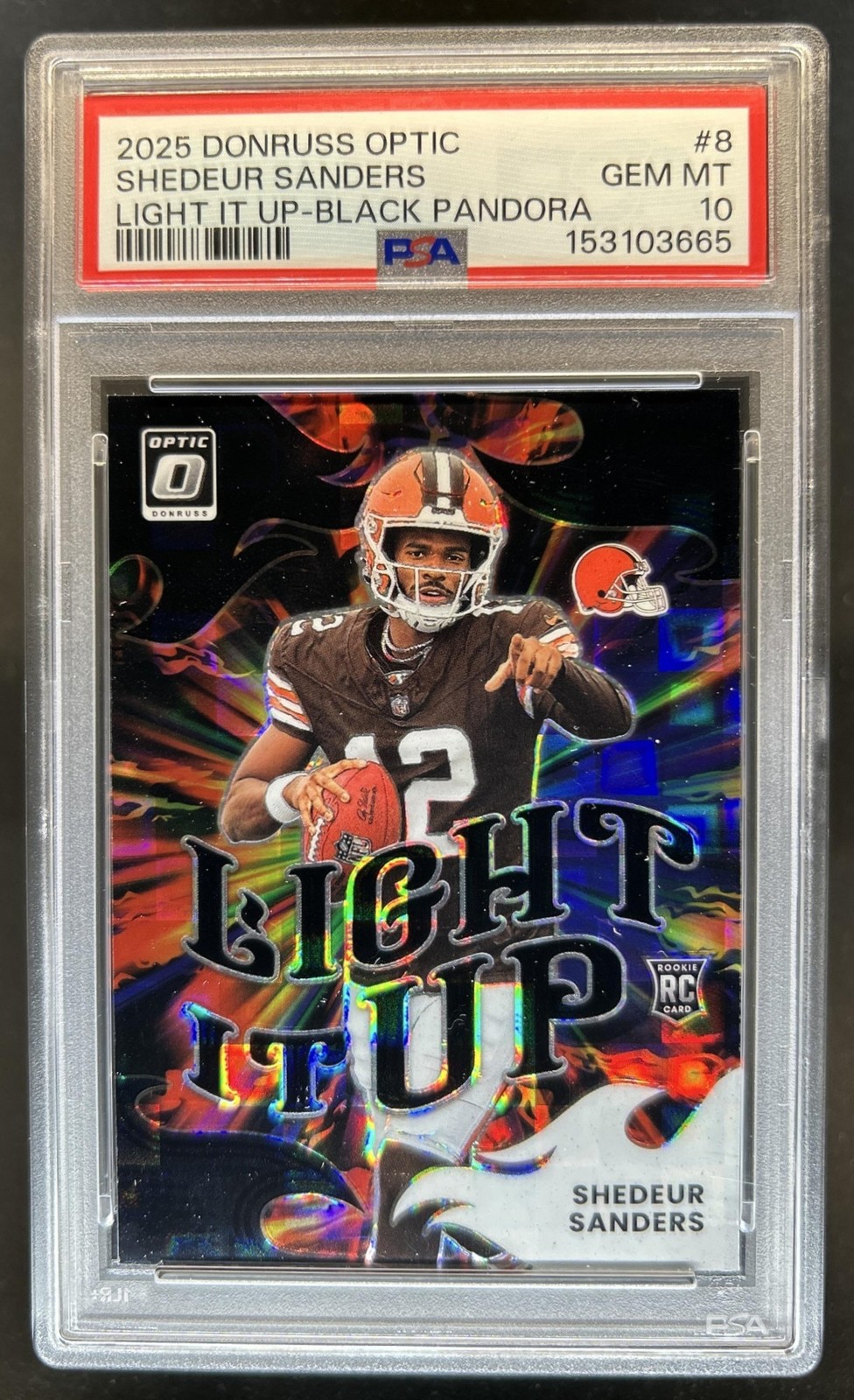 Shedeur Sanders Panini Donruss Optic Light It Up #8 Black Pandora