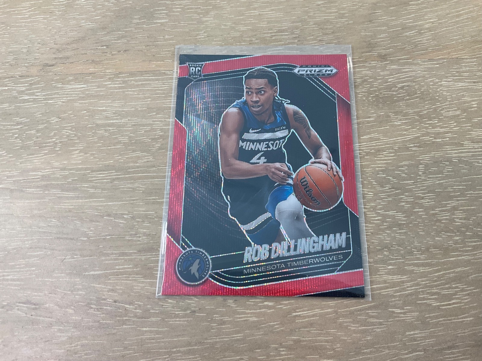 2024-25 Panini Prizm Black Basketball Rob Dillingham Ruby Wave Prizm Rookie #39