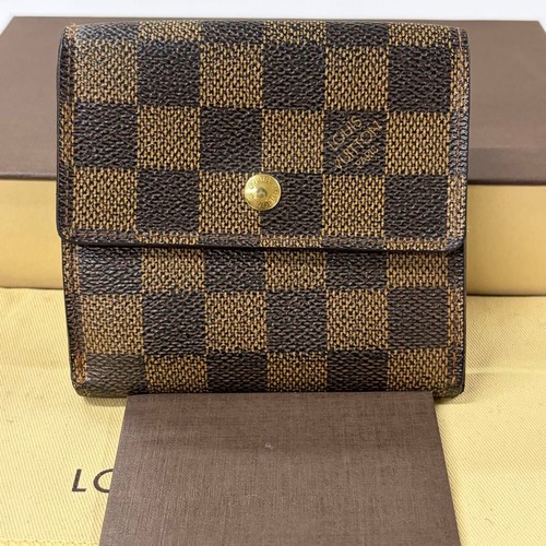 Louis Vuitton Damier Elise Wallet Trifold Brown Excellent Condition