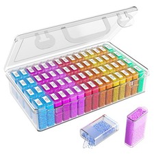 64Diamond painting storage for Diamond Art Kits 64 Compartments, Clear