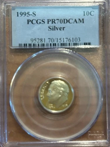 1995-S Silver Proof Roosevelt Dime 10C - PCGS PR 70 DCAM