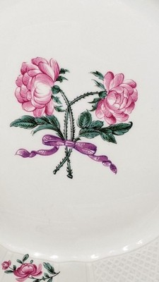 【新品】BERNARDAUD LIMOGES 大皿4枚（2種類の柄） 4 Bernardaud Limoges Les Deux Roses 4-piece place setting