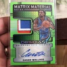 Cason Wallace 2024-25 Panini Obsidian GAME USED Patch Auto Green Flood /25
