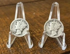 Lot of (2) two nice 1919 S Mercury Silver Dimes