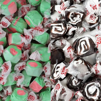 Taffy Town Salt Water Taffy Candy Mix   Watermelon & Licorice Swirl Flavor Candy