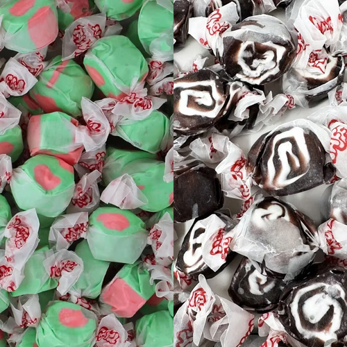 Taffy Town Salt Water Taffy Candy Mix – Watermelon & Licorice Swirl ...