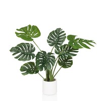 KüNstliche Monstera 90 Cm Groß Kunstpflanze Im WeißEn Topf Deko Zimmerpflanze