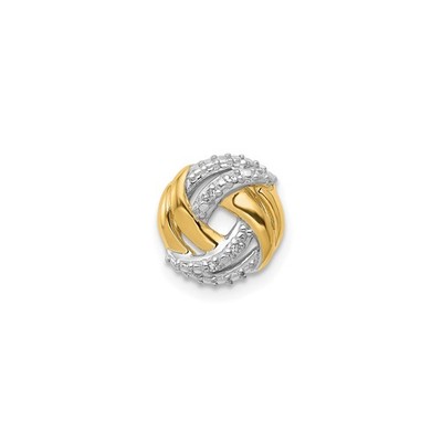 14 Karat Gelb Rhodium Gold Love Knot Ohrstecker Damen poliert strukturiert Schmuck