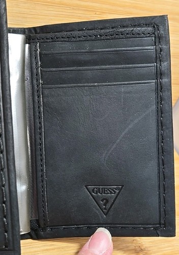 Vintage GUESS Trifold Suede/Leather Black Wallet NEW - Picture 13 of 16