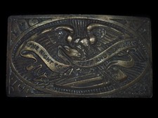 TG13133 VINTAGE 1974 THE RIGHT TO KEEP BEAR ARMS 2ND AMENDMENT BELT BUCKLE