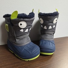 Cat Jack Cat Jack Boy Monster Thermal Winter Boots Sz 6 Gray Green Blue