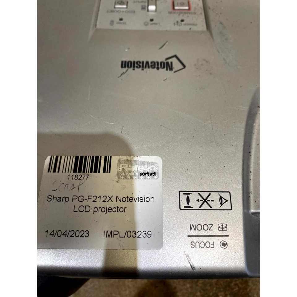 Sharp PG-F212X-L DLP Multimedia Projector Black & Silver USB 280W - For Parts - Image 3 of 4