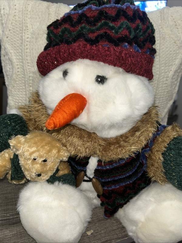 DanDee Collector's Choice Christmas Snowman Plush W/Teddy Bear