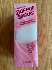 Buf Puf Singles 40 Pack Gentle Formula Facial Sponges w/Cleanser NOS 1982 Sealed