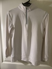 Peter Millar Pullover White Performance Quarter Zip UPF50 Youth Medium 9-10