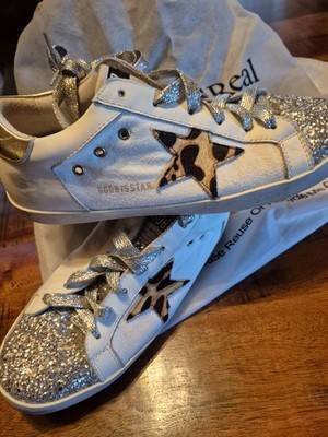 Size 8 - Golden Goose Superstar Glitter White